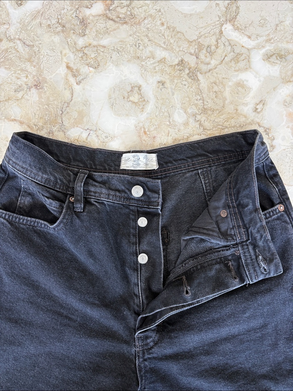 Free People We The Free Extra Wide-Leg  Jeans - Doppelgänger (Black Denim) - Picture 7 of 14